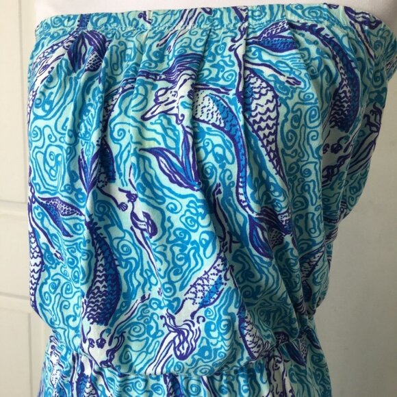 Lilly Pulitzer 70671 Marlisa Nice Tail Mermaid Maxi Dress Strapless Size XS - Picture 4 of 16